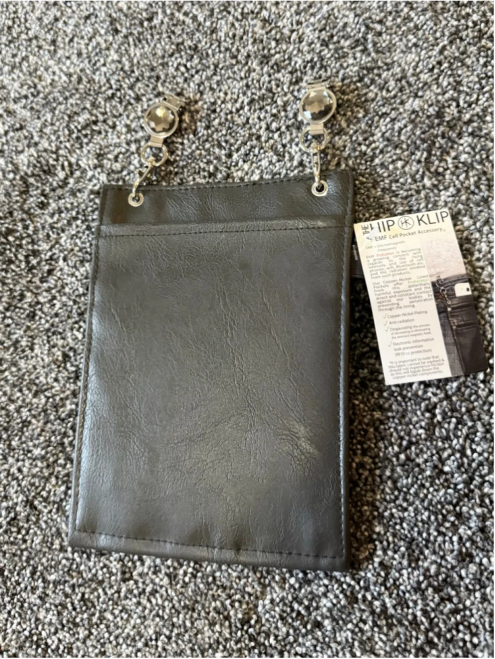 The Hip Klip EMF/RFID Subtle Gray XL Pouch NWT